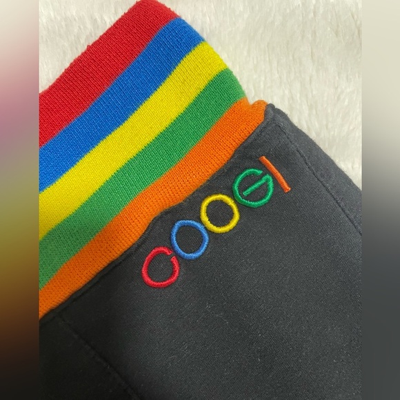 COOGI Black Rainbow Waistband Cropped Sweatpants Size Small - Picture 4 of 6